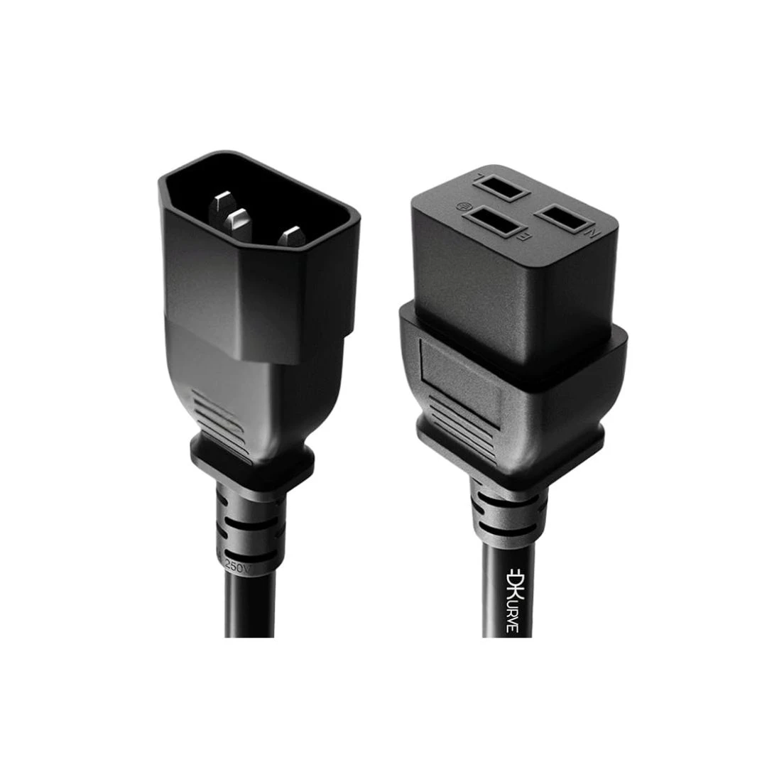 DKURVE® IEC C19 to C14 Power Cable – 1.5mm² Full Copper – Heavy Duty Server Power Cord