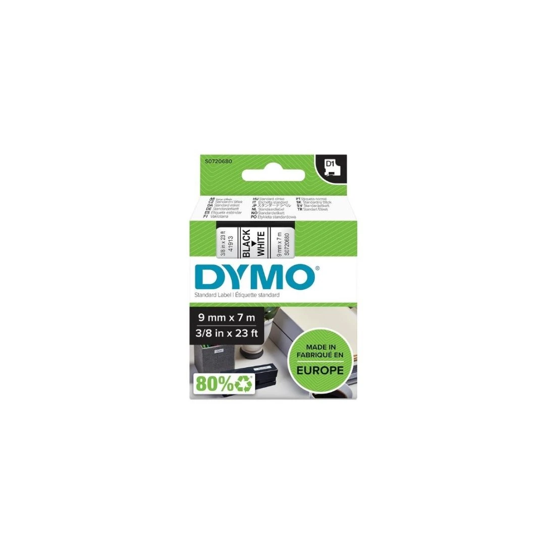 DYMO D1 Label Tape 9mm x 7m Black on White – Standard Label Tape