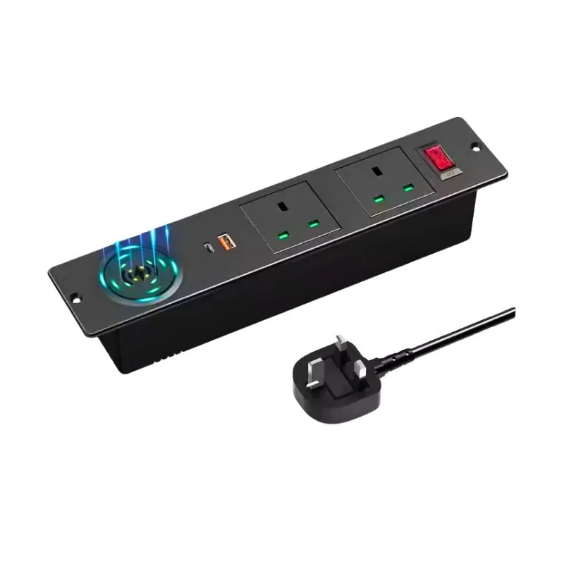 Pop-Up Desk Power Hub with Wireless Charger & USB-C