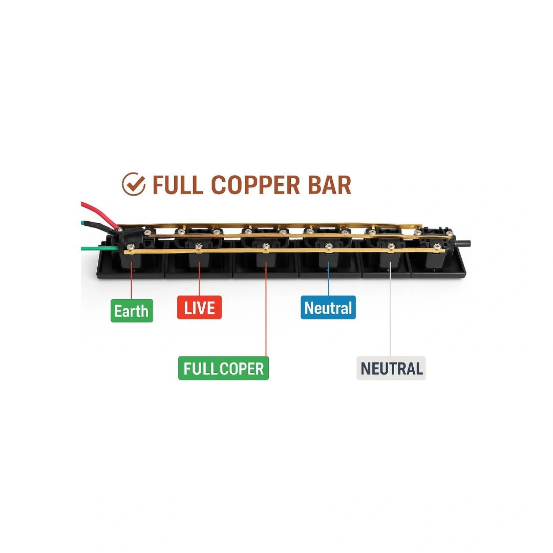 DKURVE® 1U 19-Inch Rack Mount Universal PDU – IEC C14 Input, 13A universal Sockets, 2M Cable