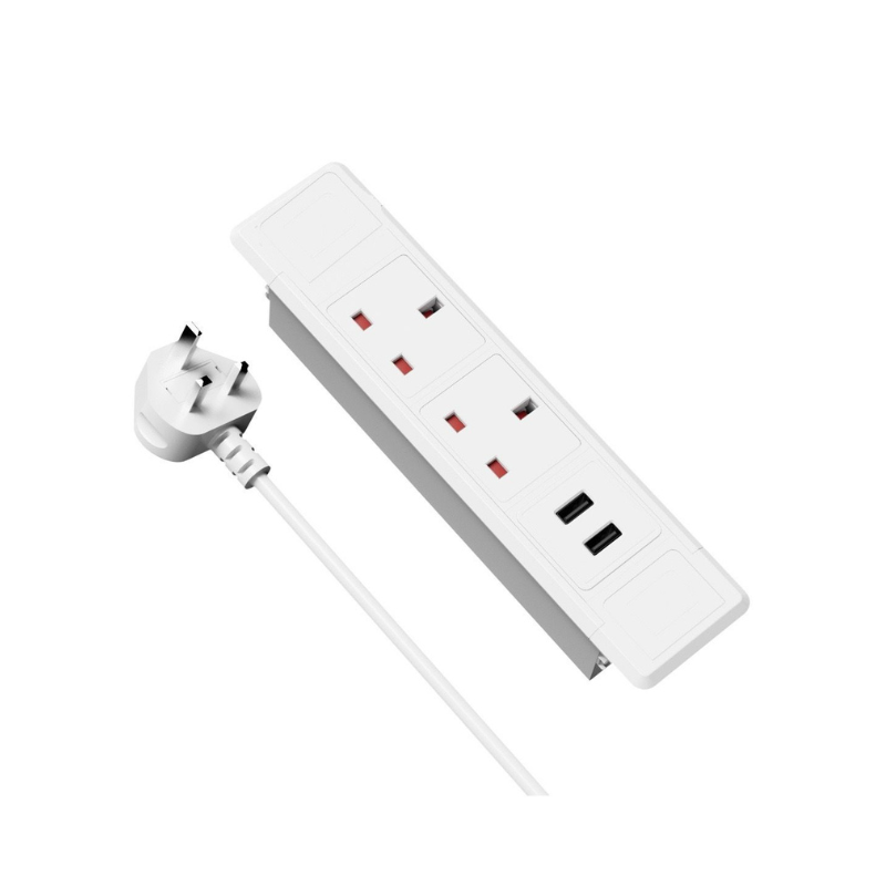 Desk Power Grommet – 2 Sockets & 2 USB Ports